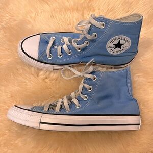 Blue high top Converse All Stars. Size 8.